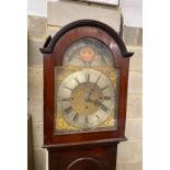 An early 19th century mahogany musical eight day longcase clock striking on eight bells, height