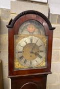 An early 19th century mahogany musical eight day longcase clock striking on eight bells, height