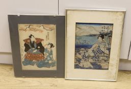 Two 19th century Japanese woodblock Oban prints