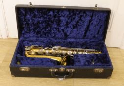 A Buescher Aristocrat saxophone, cased