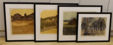 Robert Tavener (1920-2004) four lithographs, ‘Winter Paddock (2)’ 27/50, Glynde - Sussex’, ‘