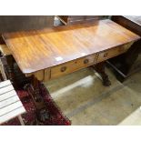 A Victorian rosewood centre table, width 122cm, depth 48cm, height 70cm