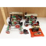 Mamod steam toys including Steam Tractor and stationary steam engine (6 items).
