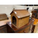 A small Arts & Crafts oak dog kennel, width 45cm, depth 31cm, height 40cm