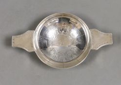 A mid 20th century Scottish silver quaich, engraved with the signs of the zodiac, George Evelyn
