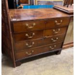 A George III mahogany chest of drawers, adapted, width 96cm, depth 63cm, height 86cm