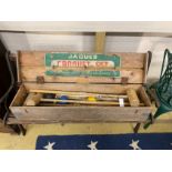 A vintage croquet set