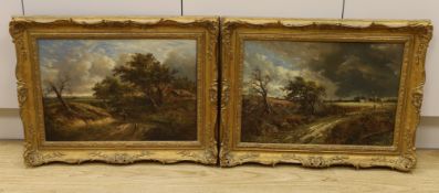 Joseph Thors (1843-1898), pair of oils on board, rural scenes, 35 x 50cm