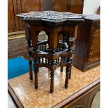 A Moorish mother of pearl inlaid occasional table, width 50cm, height 58cm