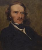 R. Morrison (mid 19th century), oil on board, portrait of Major Aubrey William Beauclerk, signed,