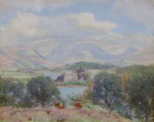 Sir David Murray (1849-1933) 'Ben Cruachan, Loch Awe'oil on wooden panelsigned with artist label