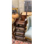 A set of mahogany folding library steps, width 40cm, depth 70cm, height 145cm