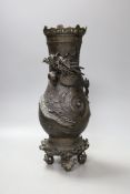 A Japanese bronze ‘dragon’ vase, Meiji period - 34cm tall