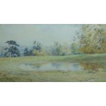 Elliot Haigh Marten (1865-1953), pair of watercolours, 'Autumn dew pond at Chanctonbury Woods'