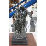 A signed Bruno Zack bronze of peasant lovers,42 cms high.