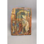 A 19th century Russian icon plaque painted on wood - 30 x 22cm