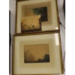 William Payne (1760-1830), three watercolours, harbour scenes, one inscribed and one unframed,