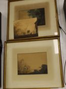William Payne (1760-1830), three watercolours, harbour scenes, one inscribed and one unframed,