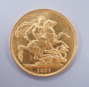 A Victoria 1887 gold double sovereign.**CONDITION REPORT**PLEASE NOTE:- Prospective buyers are