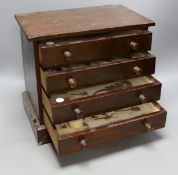 Entomology- a collection of scorpion specimens in a wood chest of four drawers, 30. 5 cm high, 33 cm