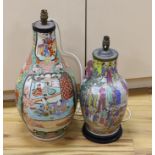 A 19th-century Chinese famille rose vase, and a late 19th century Japanese enamelled porcelain