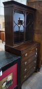 A Regency style mahogany secretaire bookcase, width 85cm, depth 49cm, height 186cm**CONDITION