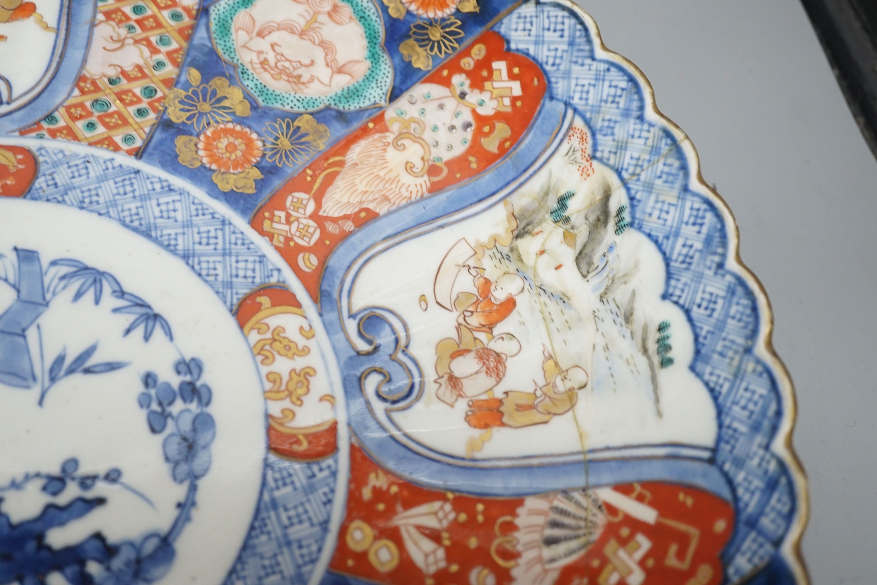 Two Japanese Imari wall plates, Meiji period - largest 35cm diameter**CONDITION REPORT**PLEASE - Image 4 of 6