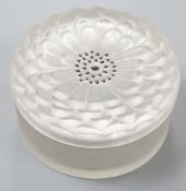 A Lalique crystal Dahlia jar and cover - 14cm**CONDITION REPORT**PLEASE NOTE:- Prospective buyers