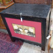 A Chinese painted coffer, length 90cm, depth 52cm, height 88cm**CONDITION REPORT**PLEASE NOTE:-