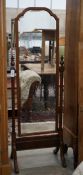 A 1920's mahogany cheval mirror, width 58cm, height 169cm**CONDITION REPORT**PLEASE NOTE:-