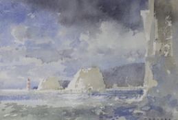 Malcolm Rogers (1915-), watercolour, 'The Needles, Isle of Wight', signed, 24 x 35cm**CONDITION