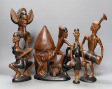 A narrative set of African wooden carvings, 35cm**CONDITION REPORT**PLEASE NOTE:- Prospective buyers