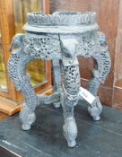 A Burmese carved hardwood jardiniere stand, width 32cm, height 49cm**CONDITION REPORT**PLEASE NOTE:-