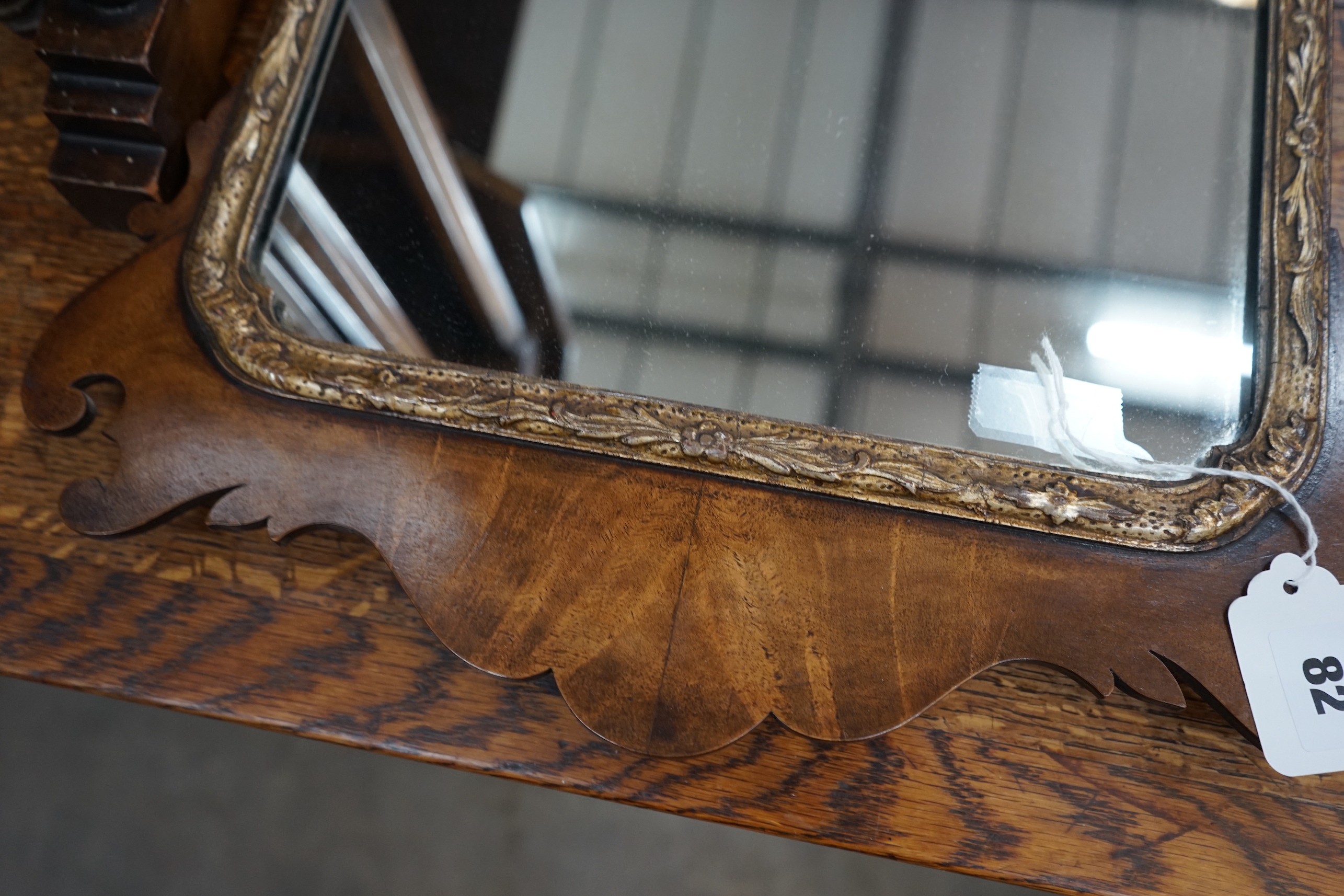 A pair of George III style yew fret cut wall mirrors, width 40cm, height 76cm**CONDITION REPORT** - Image 5 of 5