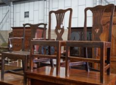 A George III oak open armchair and two similar side chairs**CONDITION REPORT**PLEASE NOTE:-