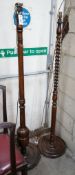 Two oak standard lamps, height 154cm**CONDITION REPORT**PLEASE NOTE:- Prospective buyers are