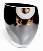 A large studio black glass elliptical vase, 25cm**CONDITION REPORT**PLEASE NOTE:- Prospective buyers