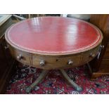 A 19th century circular drum table, diameter 106cm, height 74cm**CONDITION REPORT**PLEASE NOTE:-