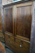 A George III mahogany linen press, width 119cm, depth 59cm, height 175cm**CONDITION REPORT**PLEASE