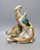 A Karl Ens porcelain pheasant group, model number 7479, 30cm**CONDITION REPORT**PLEASE NOTE:-