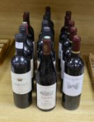 16 various bottles of red wine to include 7 bottles of Chateau des Perligues 2013, 5 bottles of