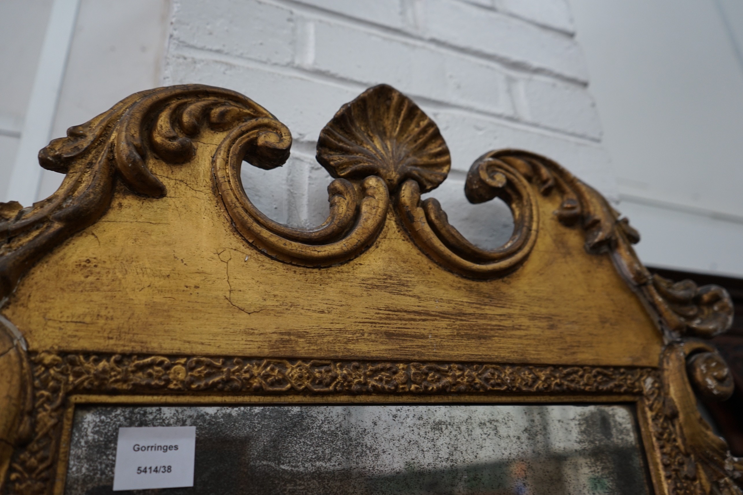 A 19th century carved giltwood wall mirror, width 61cm, height 110cm**CONDITION REPORT**PLEASE - Image 2 of 4