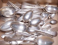 Forty five items of Edwardian silver Old English pattern flatware by John Round & Sons, Sheffield,