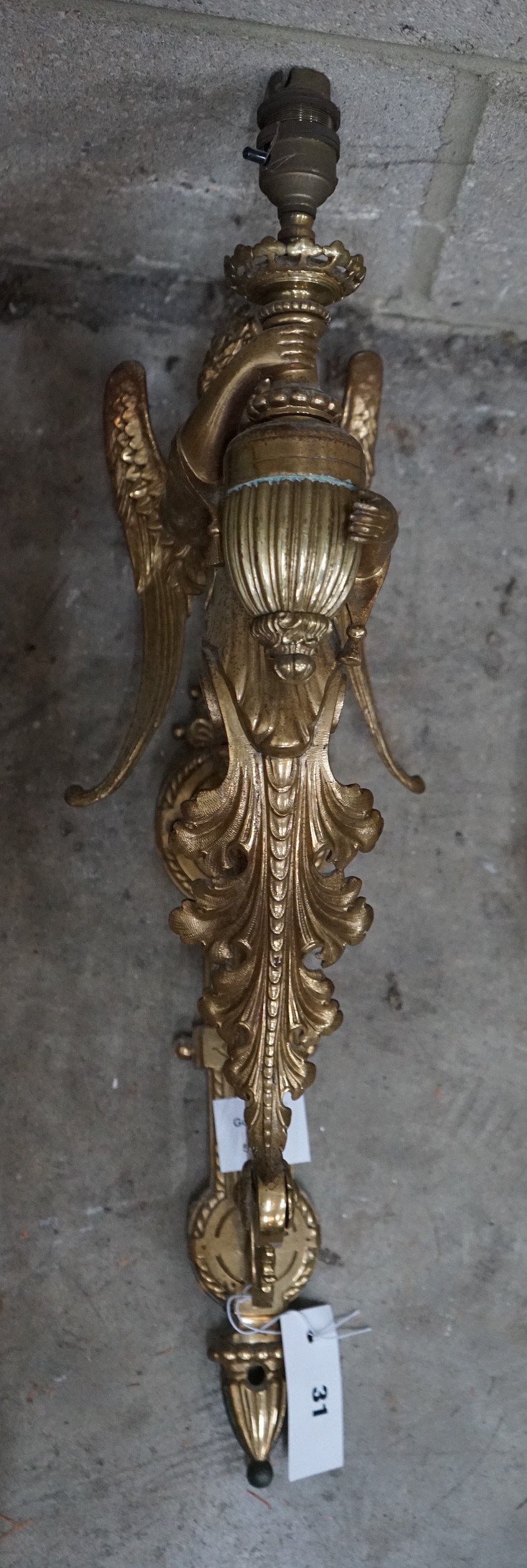 A brass single caryatid wall light, height 50cm**CONDITION REPORT**PLEASE NOTE:- Prospective - Image 3 of 4