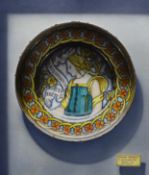 Christopher J. Harrison (b.1935), oil on board, Trompe l'oeil; Italian maiolica dish, initialled, 60