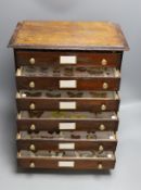 Entomology- British butterfly specimens contained in a chest of six drawers, 42 cm high, 38 cm wide,