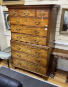 A George III mahogany chest on chest, width 107cm, depth 52cm, height 175cm**CONDITION REPORT**