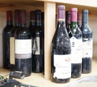 18 various bottles of wine including Calissanne Cabernet Sauvignon 1995, Brouilly Chateau de la