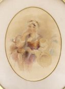 Victorian School, watercolour, Portrait of Mrs Dalmscott, inscribed in pencil, 19 x 14cm**