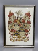 A 19th century armorial Coach panel painted with the arms of Chester, 29 x 21cm painted on wood